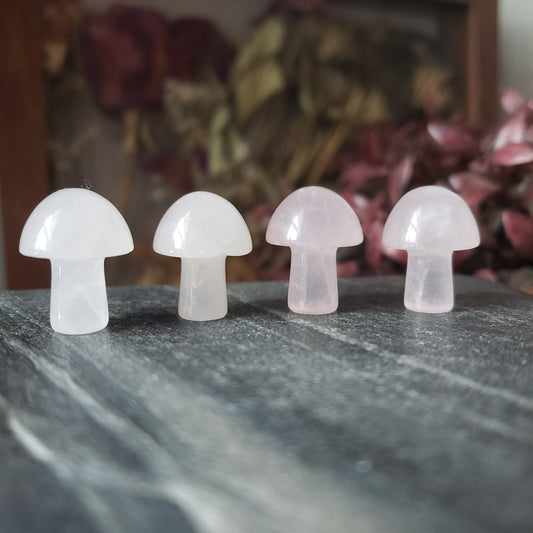 Mini Crystal Mushrooms β§ Rose Quartz