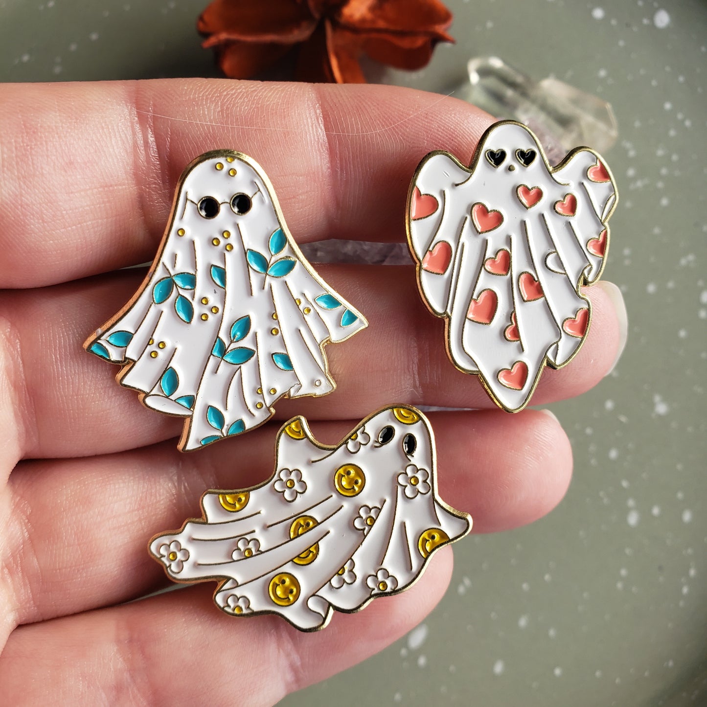 Happy Ghost Pins