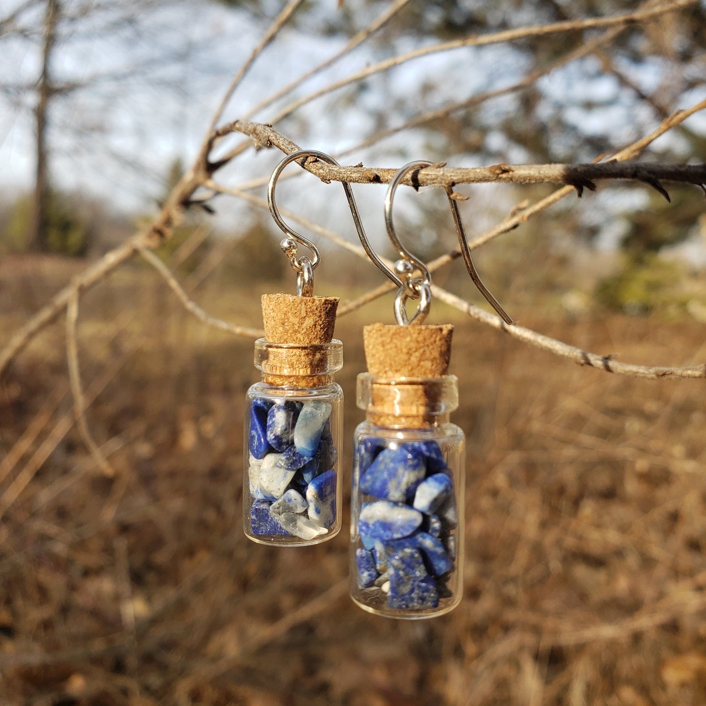 Lapis Earrings with Sterling Hooks