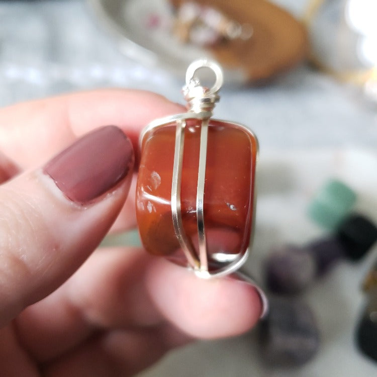 Carnelian Cube Necklace