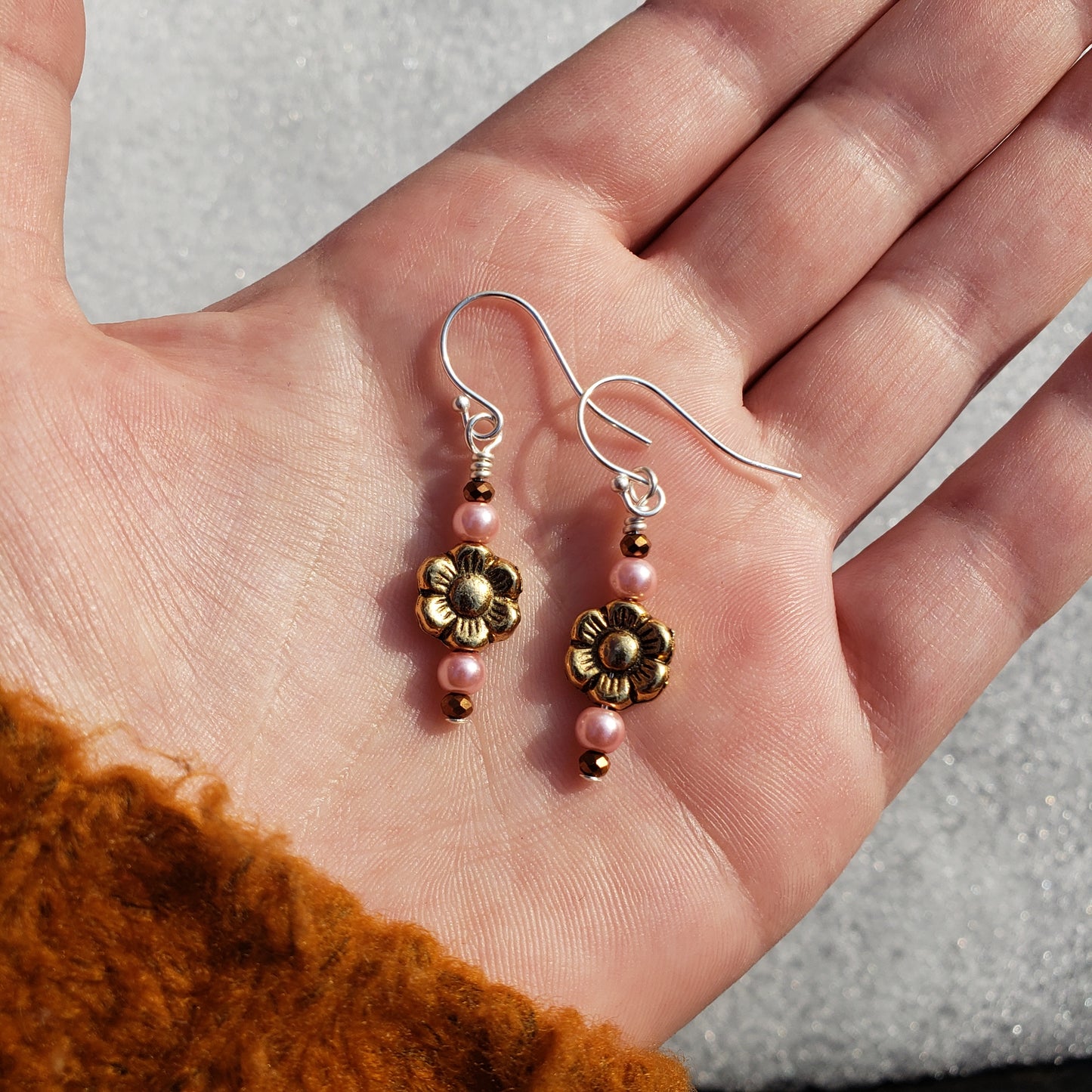 Silver & Gold Flower Earrings