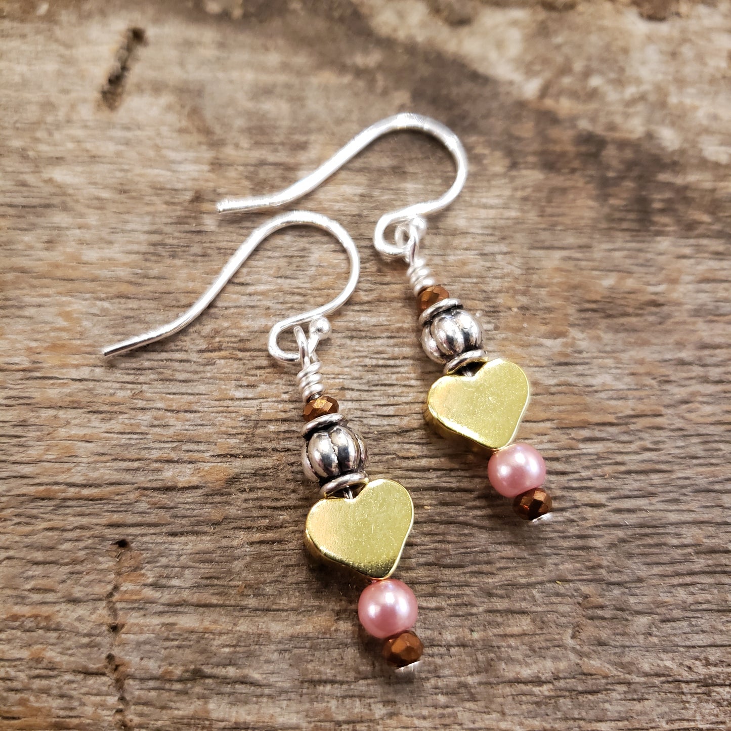 Silver & Gold Heart Earrings