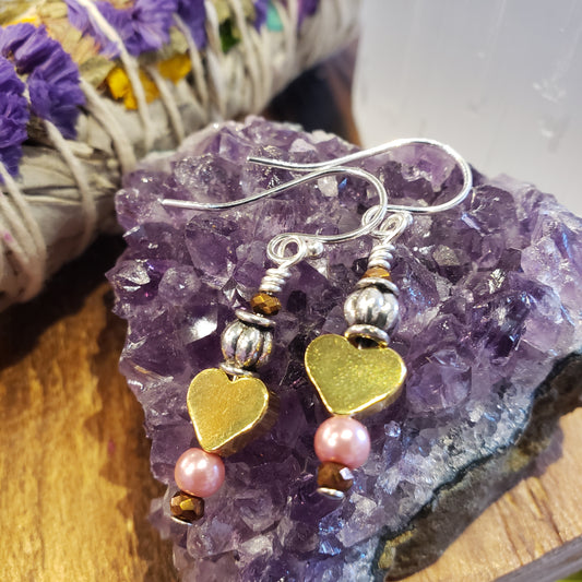 Silver & Gold Heart Earrings