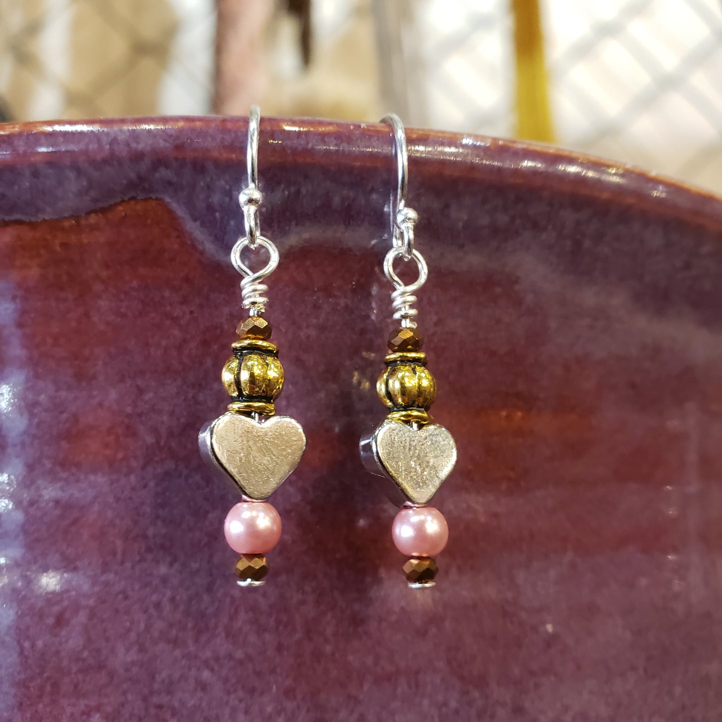 Gold & Silver Heart Earrings