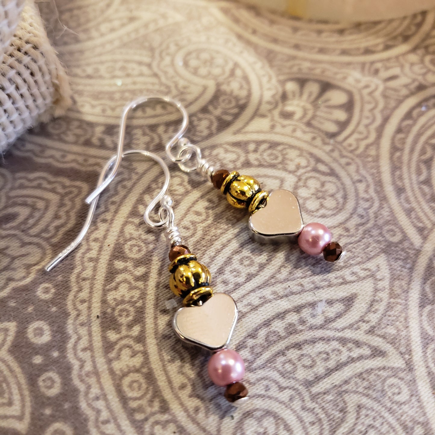 Gold & Silver Heart Earrings