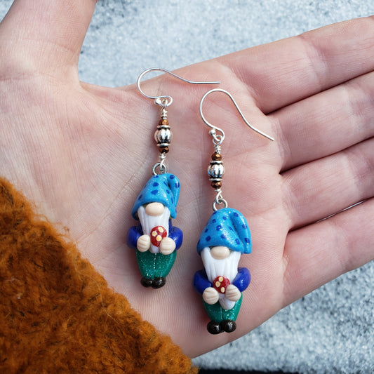 Mushroom Gnome Earrings