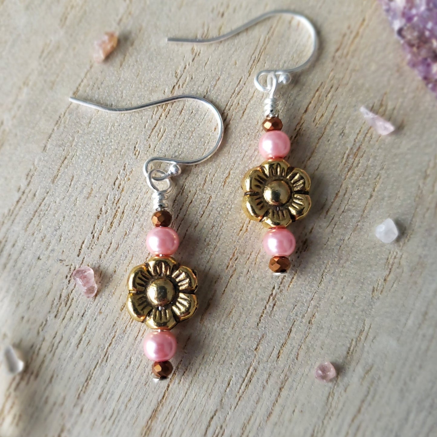 Silver & Gold Flower Earrings