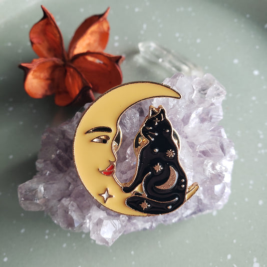 Lunar Kitty Pin