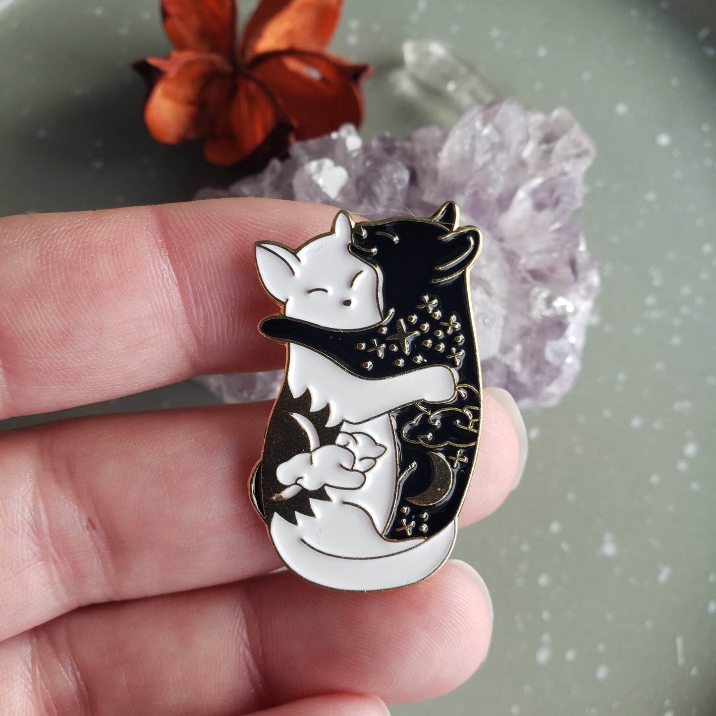 Cuddling Kitty Pin