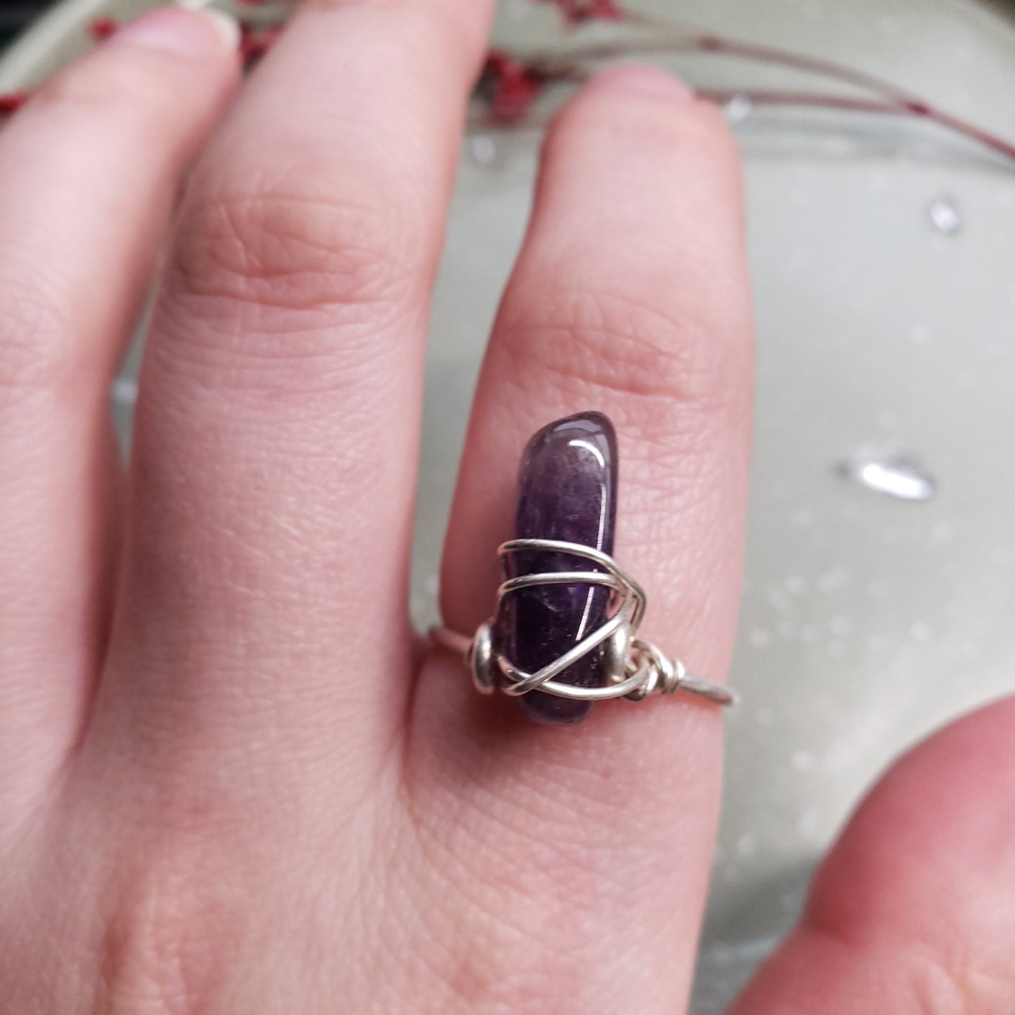 Amethyst Ring in Silver - Size 9.5