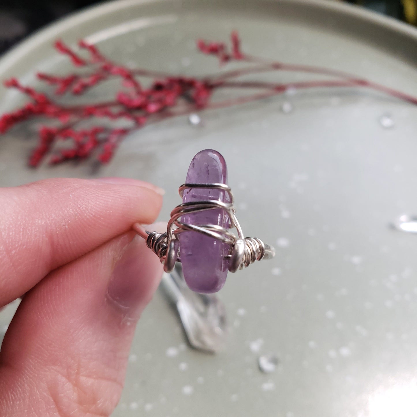 Amethyst Ring in Silver - Size 8