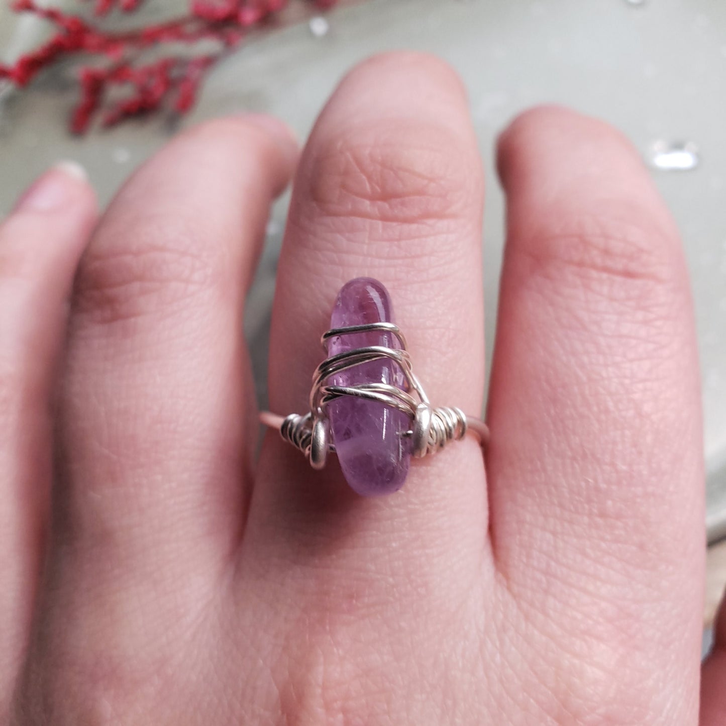 Amethyst Ring in Silver - Size 8