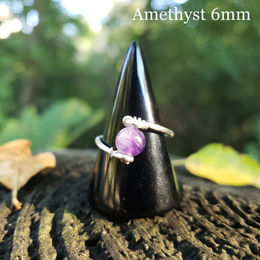 Amethyst Spinning Meditation Ring