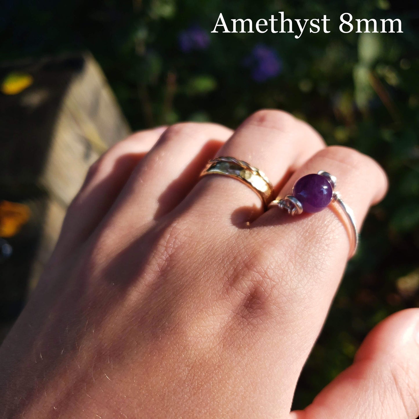 Amethyst Spinning Meditation Ring