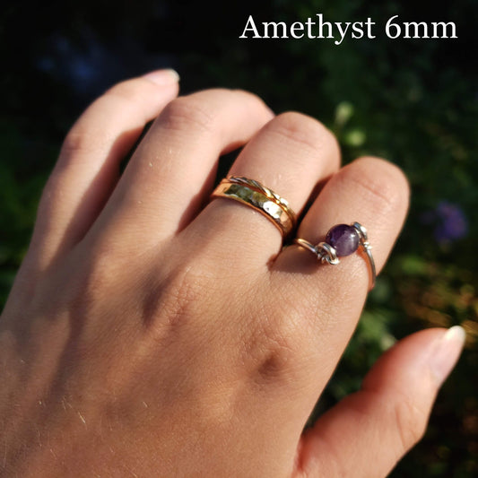 Amethyst Spinning Meditation Ring