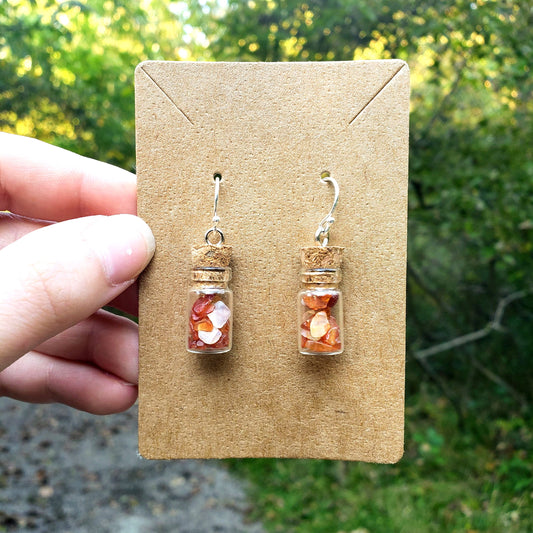 Carnelian Earrings w Sterling Hooks