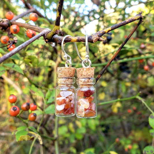 Carnelian Earrings w Sterling Hooks