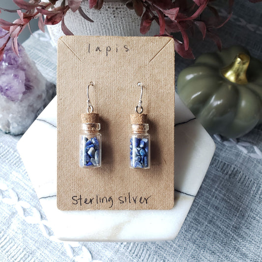 Lapis Earrings with Sterling Hooks