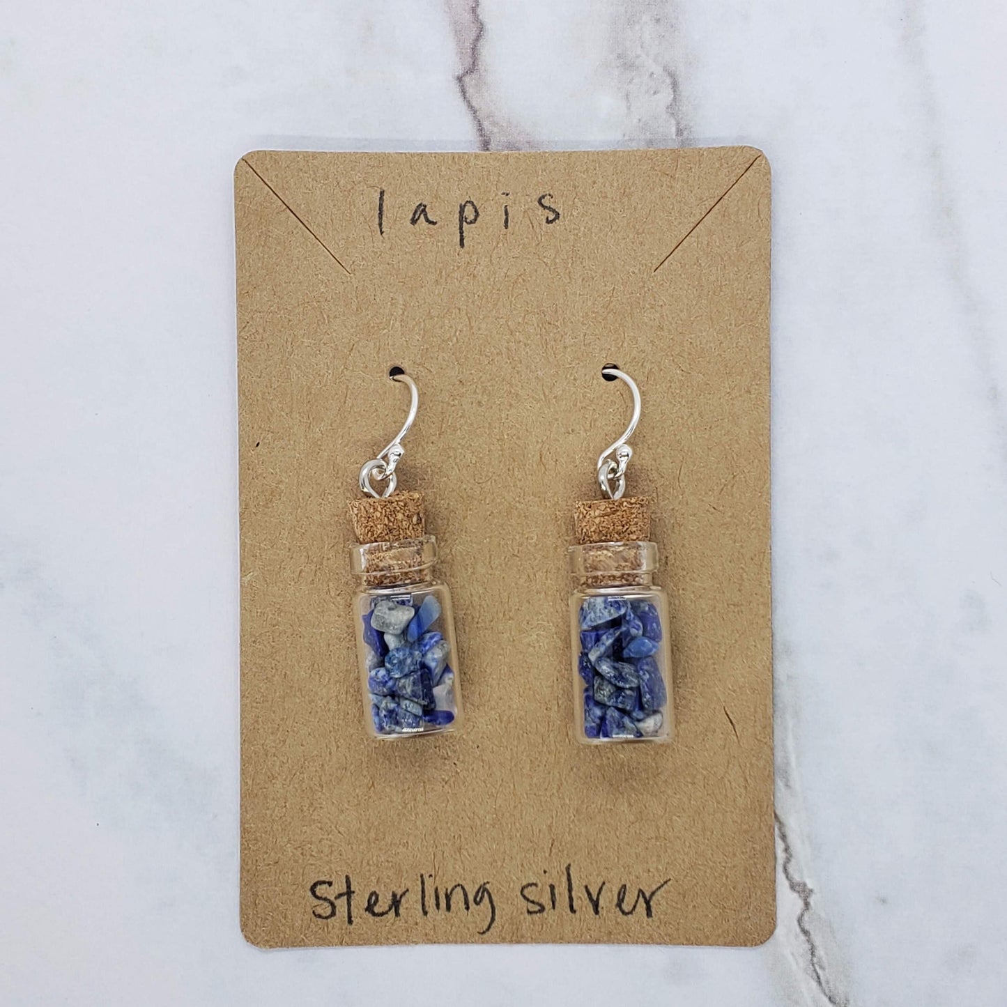 Lapis Earrings with Sterling Hooks