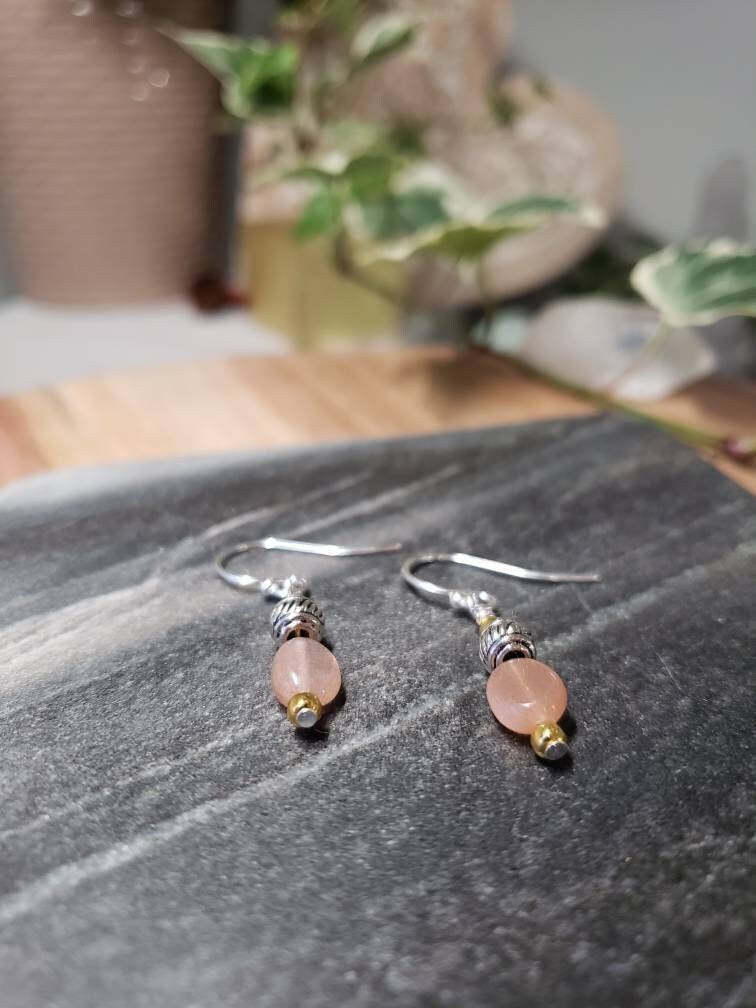 Peach Aventurine Earrings